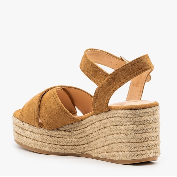 camel espadrille wedge
